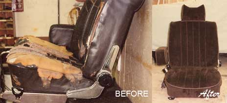 photo of car seats before and after